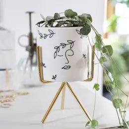 DECO Jardinière avec support White Faces