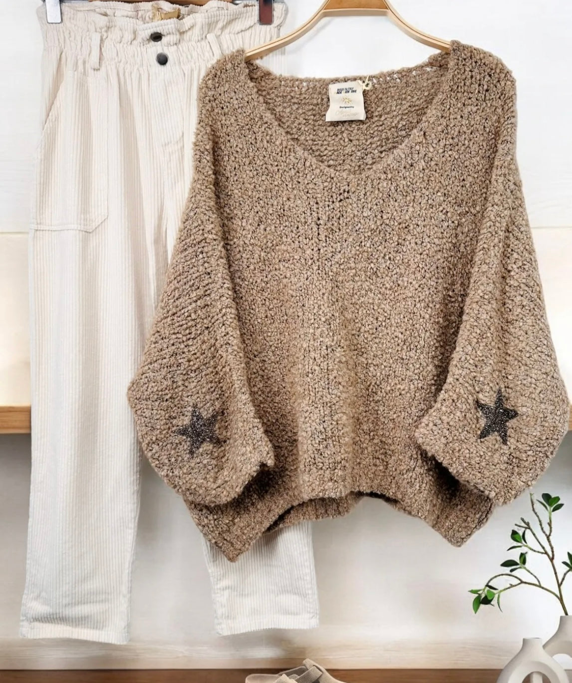 Pull bouclettes étoiles