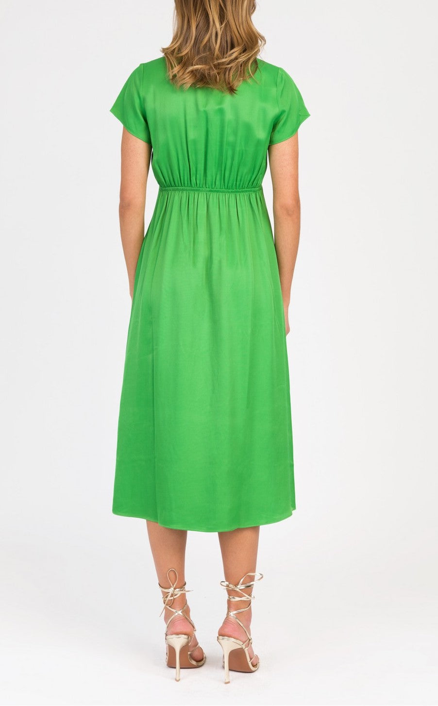 Robe midi unie décolletée MIAZY