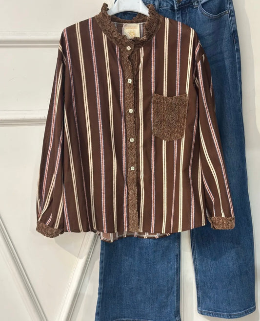 Chemise col velours