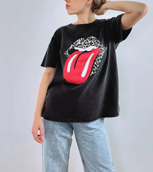 T-SHIRT BOUCHE LEO